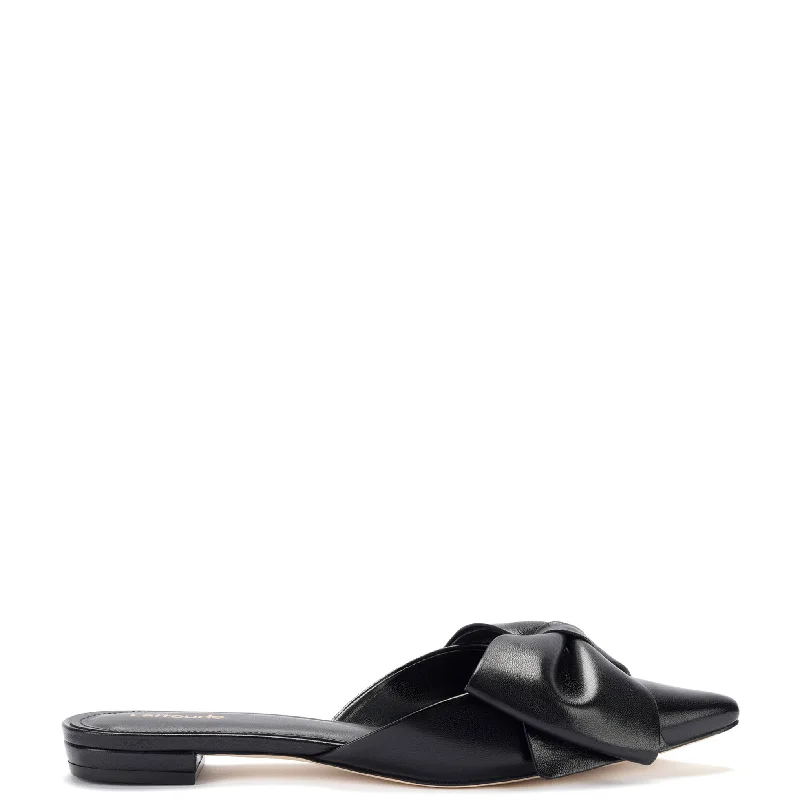Slip-Resistant Footwear Promotion Elle Flat Mule In Black Leather
