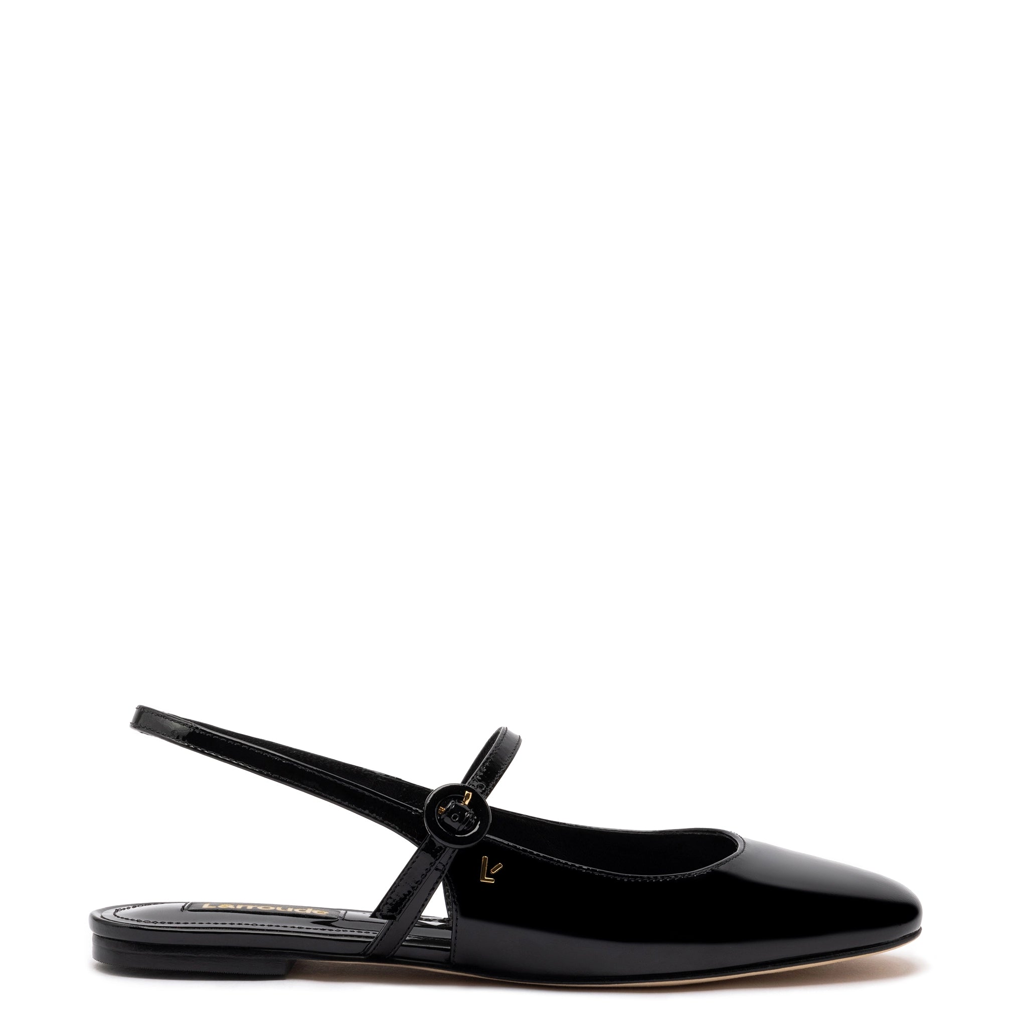 Daring Fashion Promotions Georgina Ballet Flat In Black Patent Leather