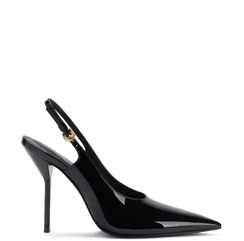 Women's Statement Boots Larroudé x Altuzarra Pump In Black Patent Leather