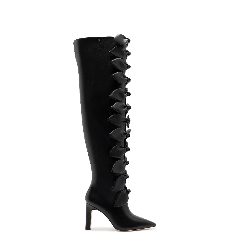 Fashionable Casual Loafers Larroudé for Jonathan Cohen: Tie Boot In Black Leather