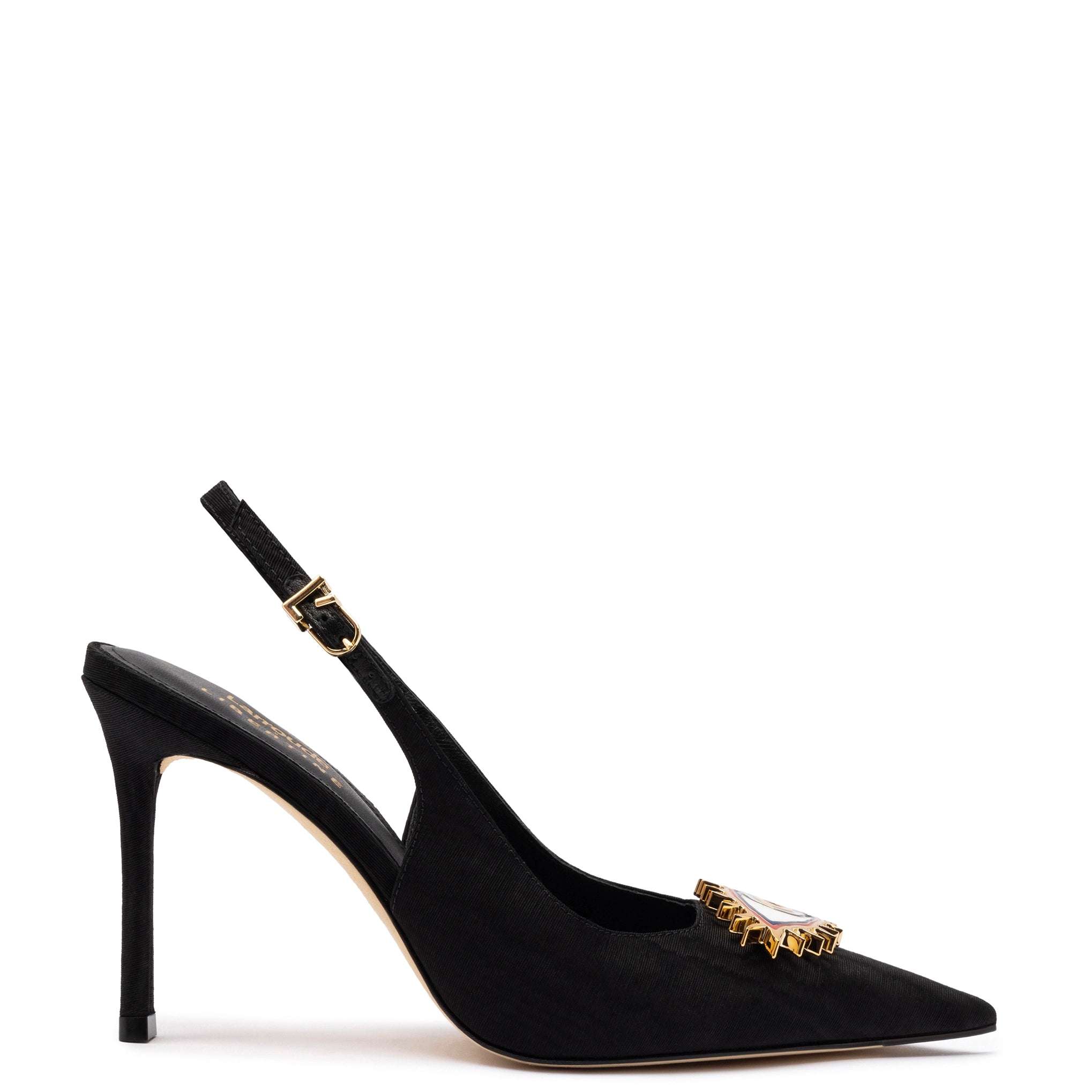 Best Shoe Deals Larroudé x Libertine Eye Pump Hi In Black Fabric