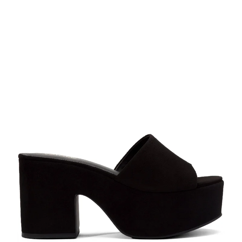 Classic Chic Deals Miso Platform Sandal In Black Suede
