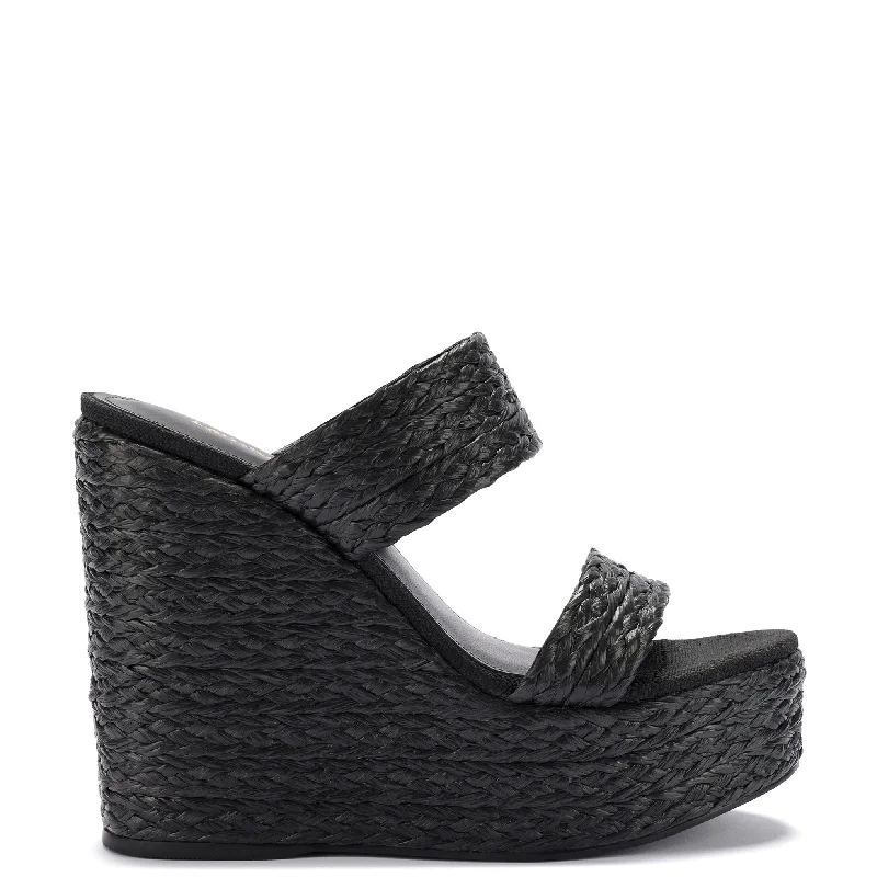 Affordable Trendy Fashion Pamela Wedge In Black Raffia