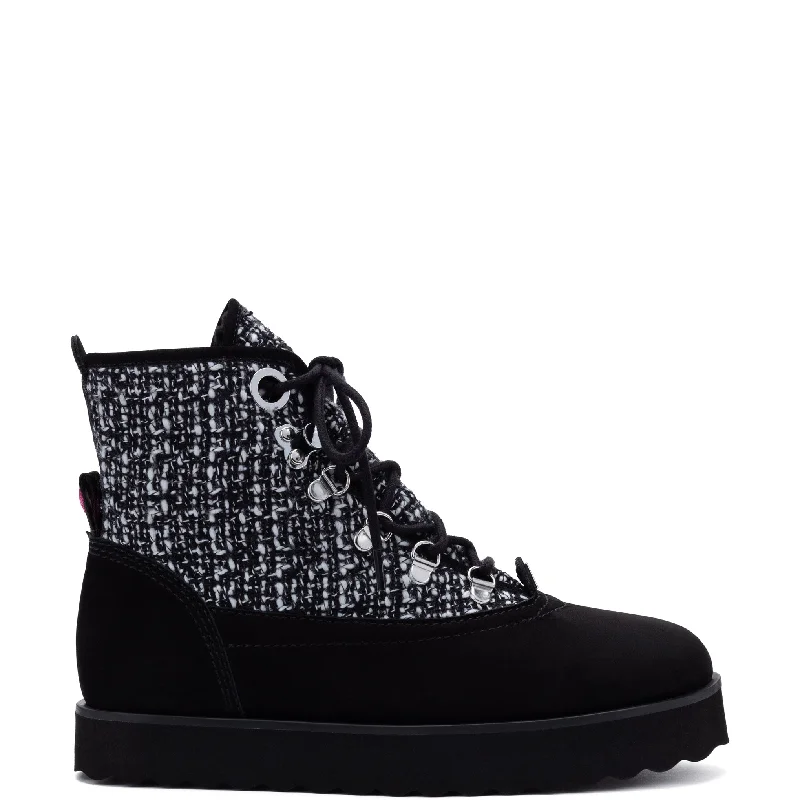 Limited Time Vail Boot In Black Tweed and Suede