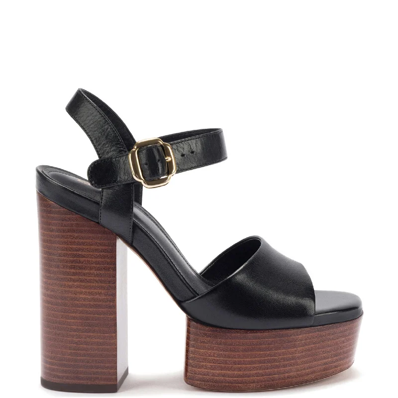 Cozy Winter Boots Promotion Vanessa Platform Sandal In Black Leather