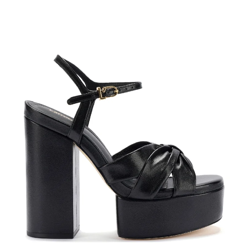 Comfortable Formal Shoes Vivienne Platform Sandal In Black Leather