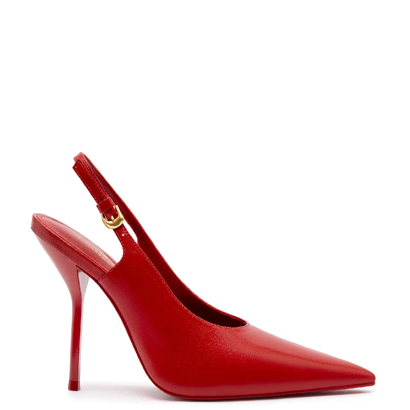 Women's Breathable Flats Larroudé x Altuzarra Pump In Blood Red Leather
