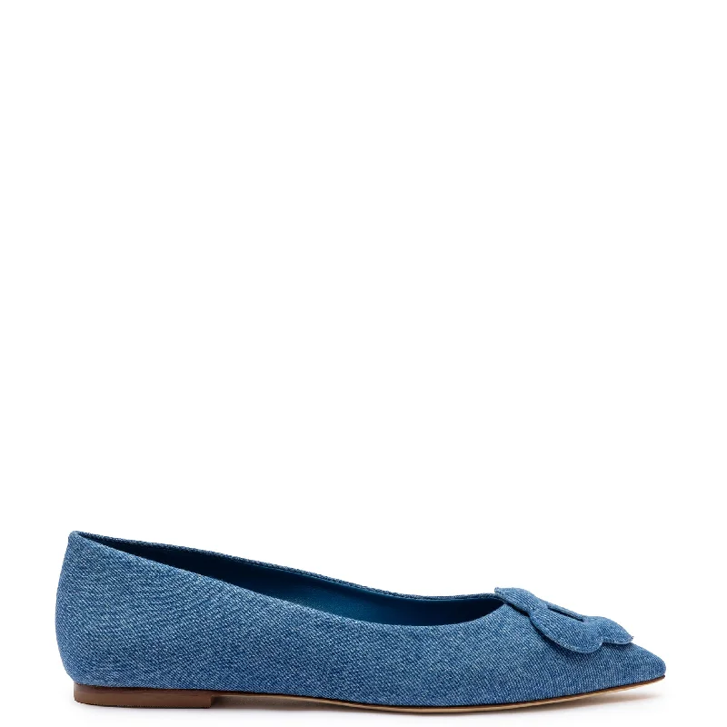 Comfortable Minimalist Shoes Flora Ballet Flat In Blue Denim