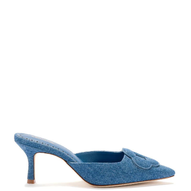 Casual Chic Footwear Offers Flora Pump In Blue Stoned Denim