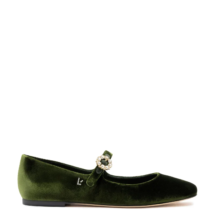 Step Ahead, Lead The Trend Blair Ballet Flat In Bosco Velvet
