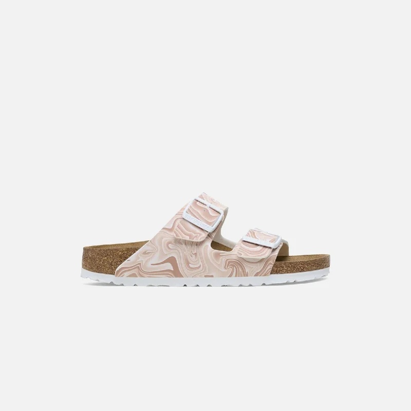 Comfortable Fashion Shoes Birkenstock Arizona Birko-Flor - Marble / New Beige