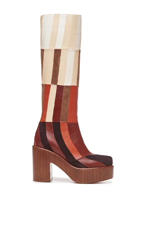 Flash Sale Or Flash Sales Brigade Patchwork Boot in Red Clay Multi Suede