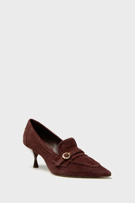 Comfortable Walking Shoes Brown Suede Susan Pump