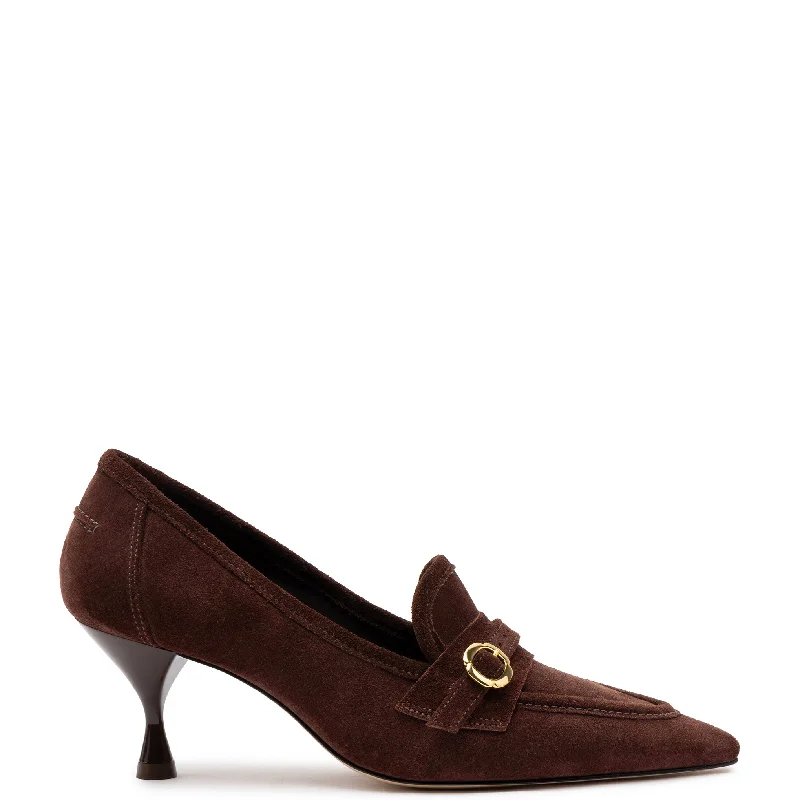 Women's Office Shoes Susan Pump In Brown Suede