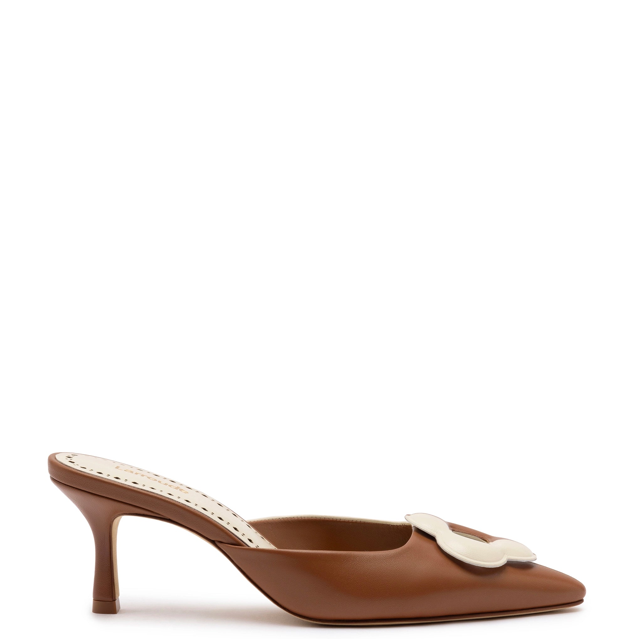Statement Boots Offer Flora Pump In Caramel and Ivory Leather
