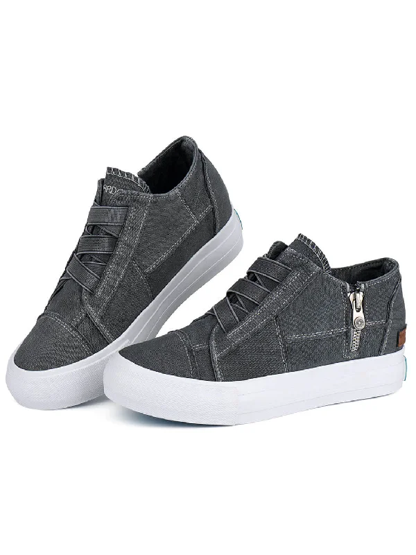 All-Day Comfort Shoes Sale JENN ARDOR Women Casual Slip On Canvas High-Top Platform With Zipper Sneaker