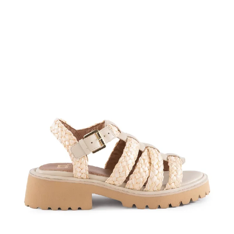Limited Stock, Big Sale Chickadee Sandal in Natural Raffia from BC Footwear