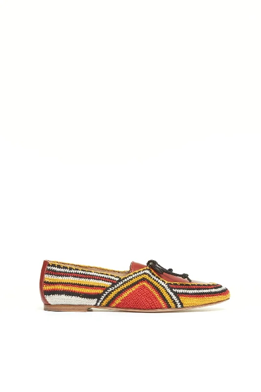 Affordable Trendy Fashion Crochet Hays Shoe in Rust Multi