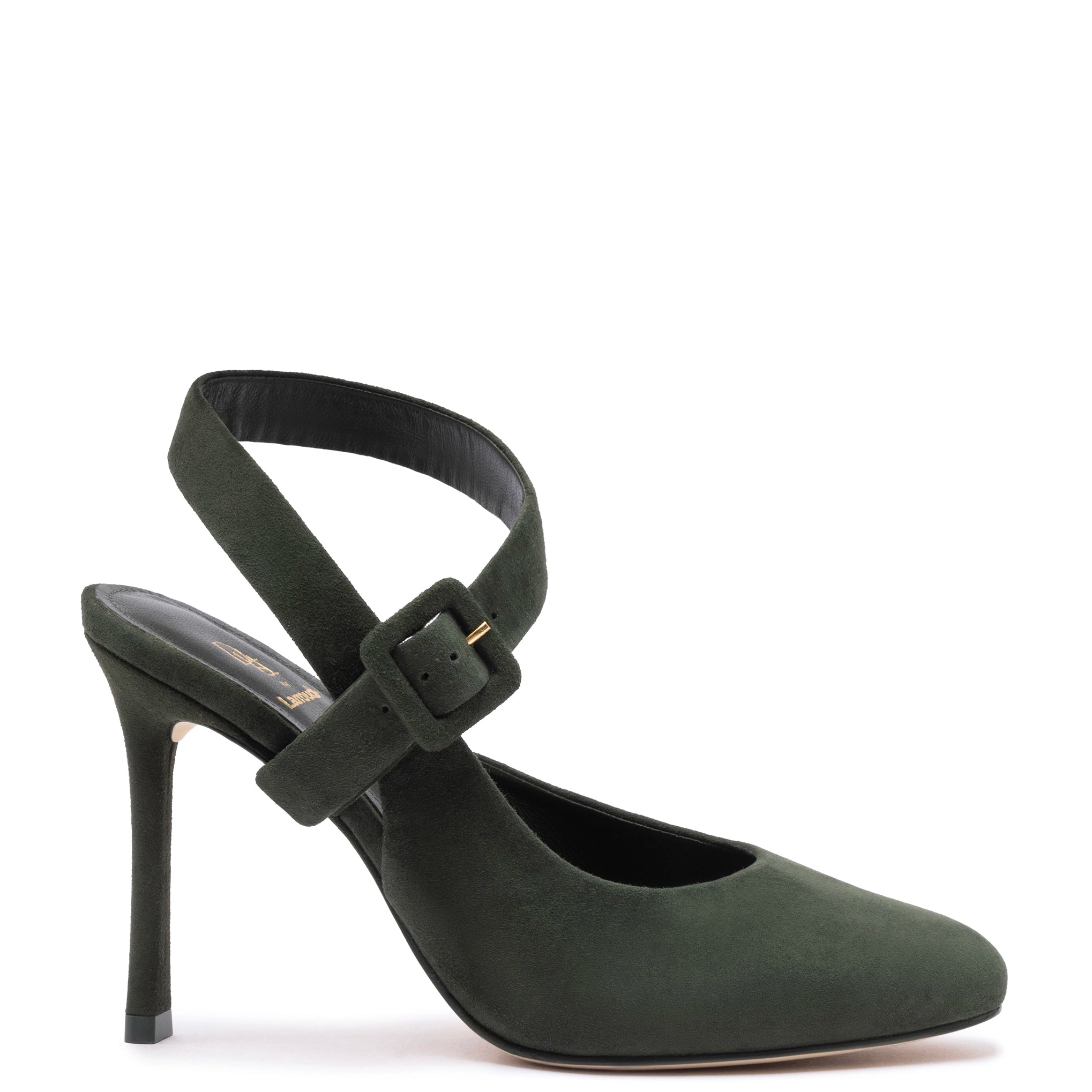 Women's Walking Shoes Deena By Larroudé Pump In Deep Olivine Suede