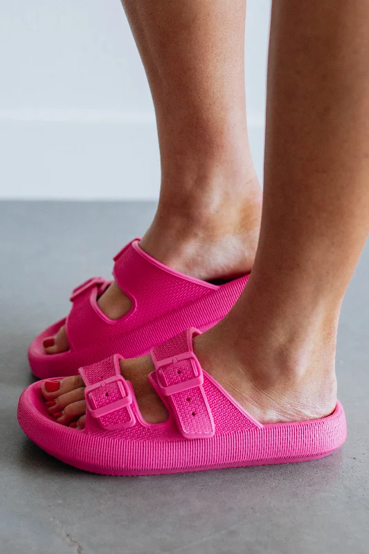 Modern Running-Style Shoes Destination Anywhere Slides - Hot Pink