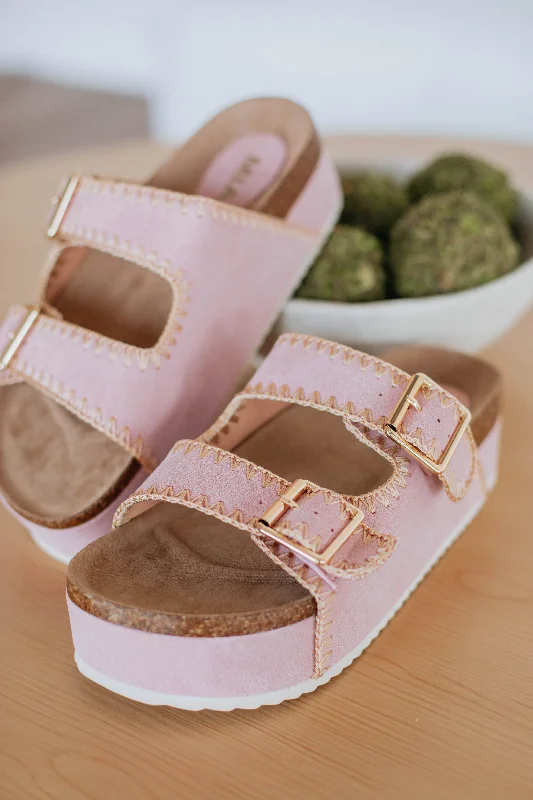 High-Quality Casual Shoes Diva Behavior Platform Sandals - Blush