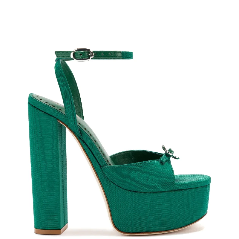 Comfortable Urban Shoes Daisy Platform In Emerald Fabric