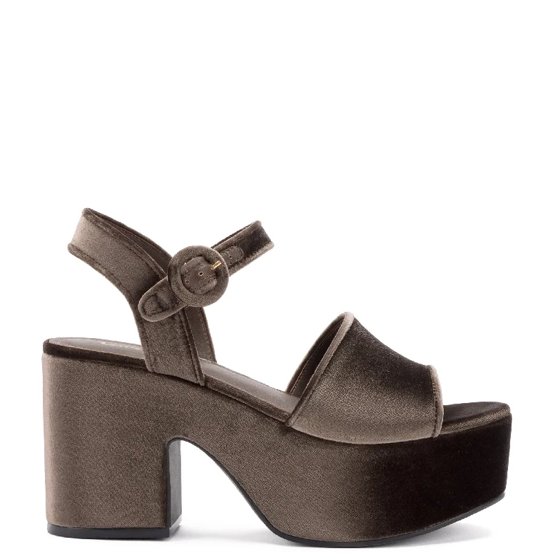 Sleek Versatile Footwear Miso Platform Strap Sandal In Expresso Velvet