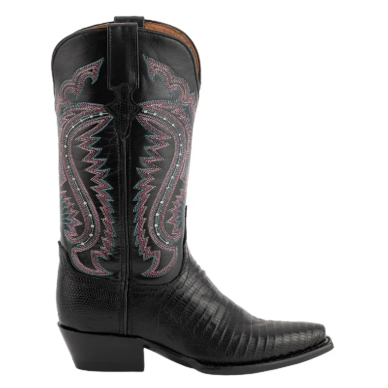 Ultra-Soft Flats Deal Ferrini Women's Taylor Black Teju Lizard