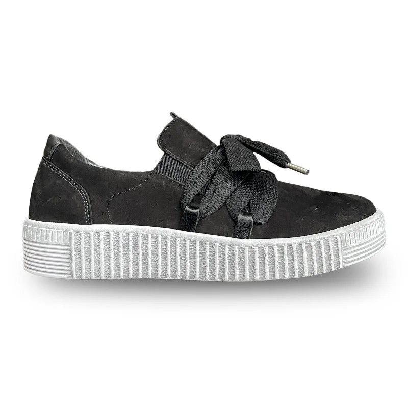 Statement Casual Shoes Gabor Women's Waltz Black Suede Oxford