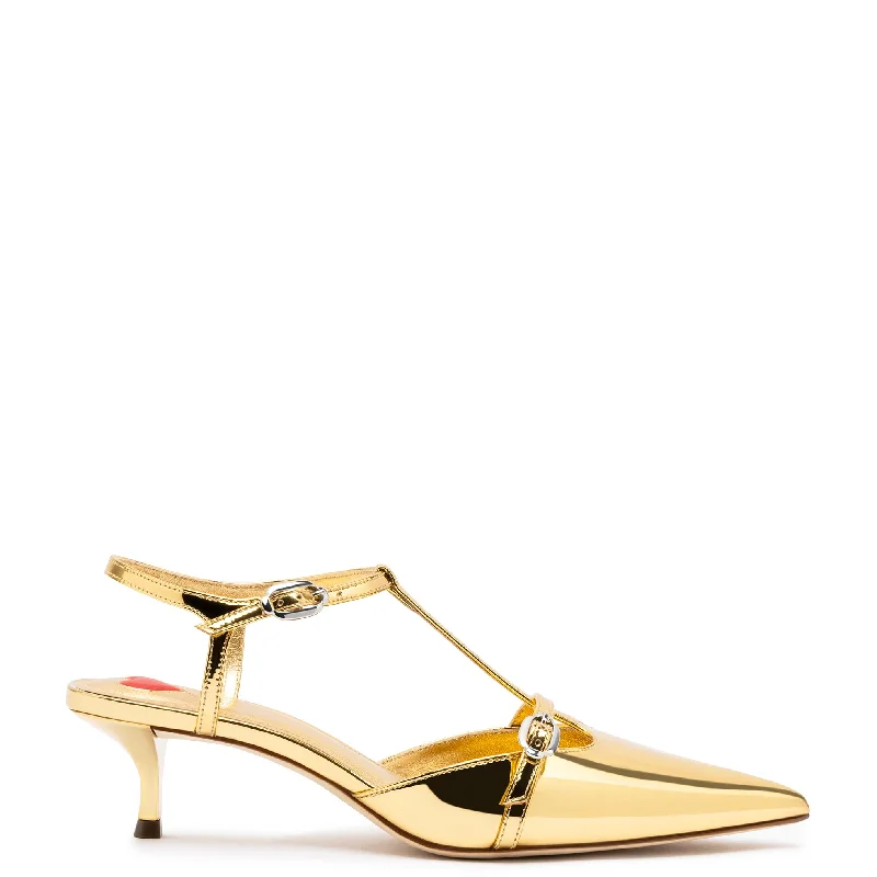 Comfortable Fashion Shoes Grace Pump In Gold Specchio