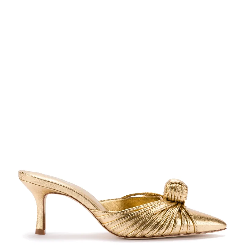 Luxury Formal Shoes Deals Mini Valerie Pump In Gold Metallic Leather