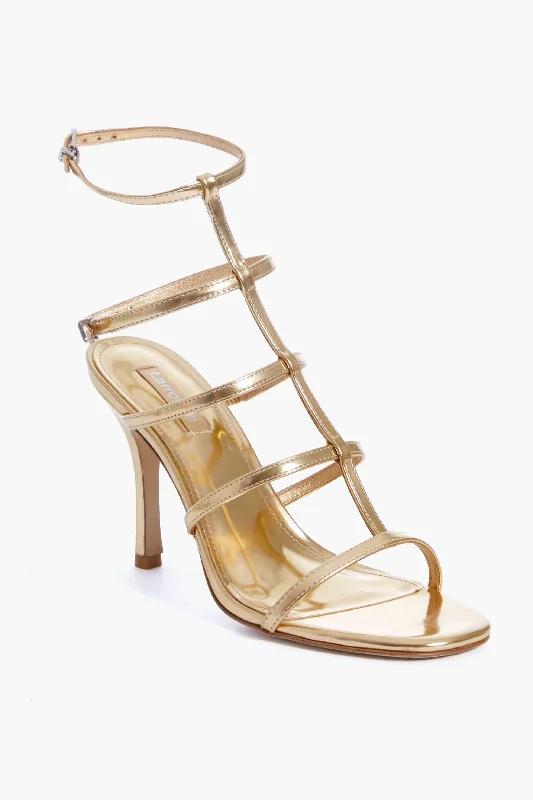 Vintage-Inspired Footwear Sale Gold Specchio Serena Sandals
