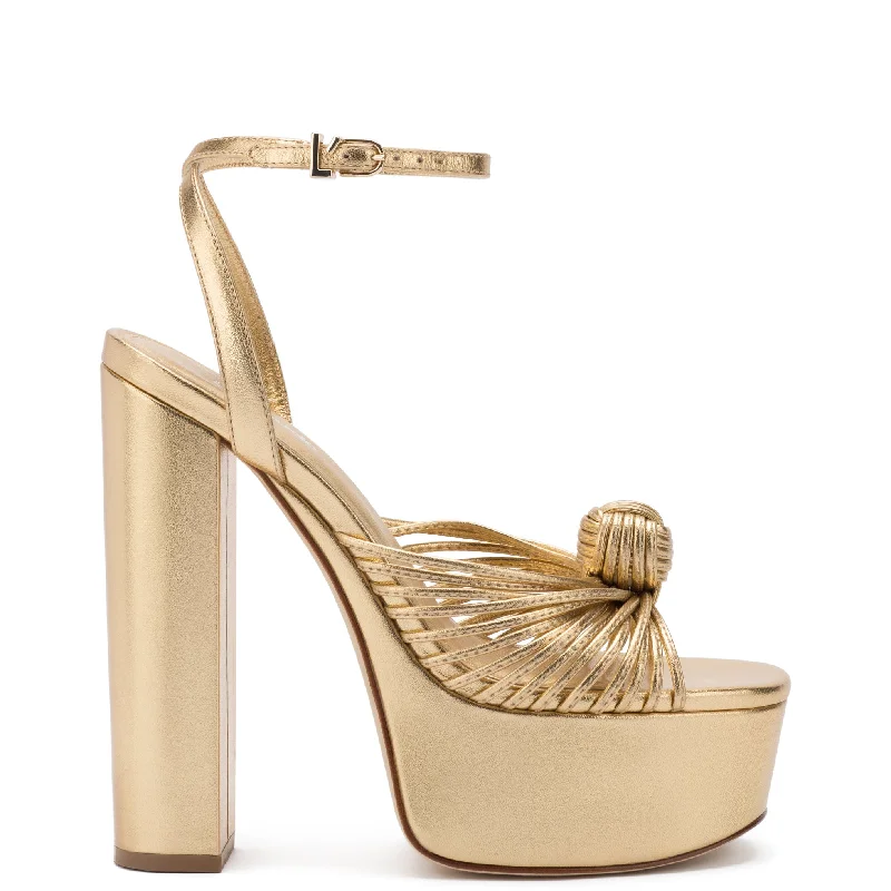 Fashionable Arch Support Shoes Promotion Valerie Platform Sandal In Gold Metallic Leather
