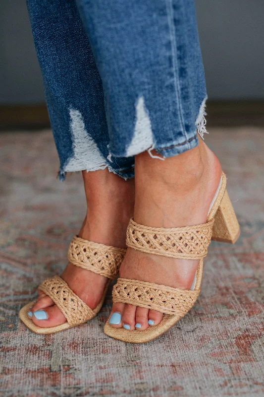 Trendy And Breathable Shoes Gone Coastal Heels - Natural