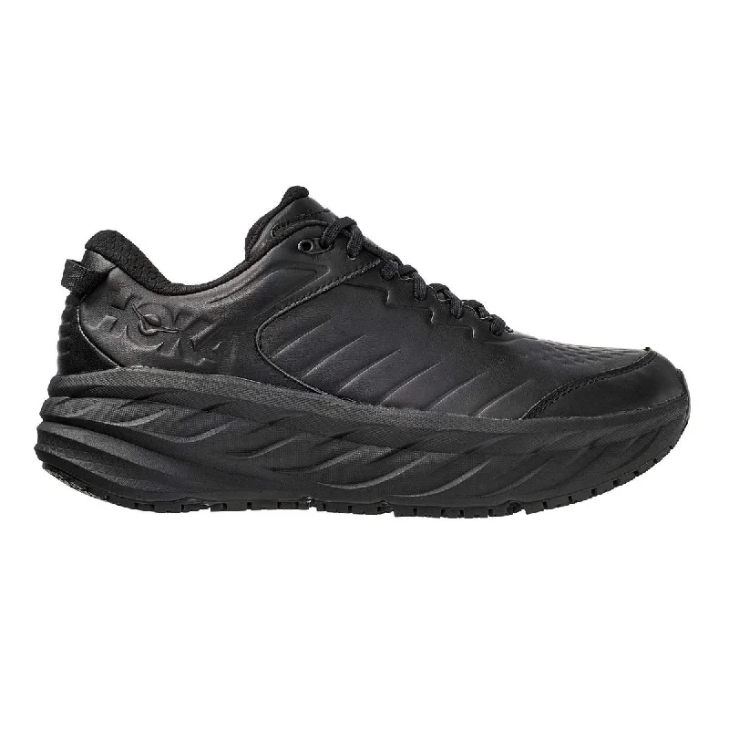 Fashionable Casual Shoes Sale Hoka One One Women's Bondi SR Black Leather