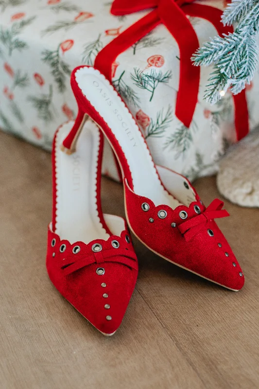 Lightweight Fashion Shoes In My Moment Heels - Cherry