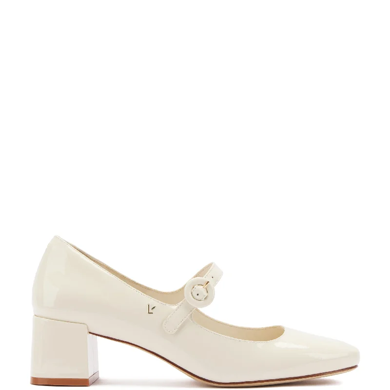 Streetwear-Inspired Footwear Blair Block Pump In Ivory Patent