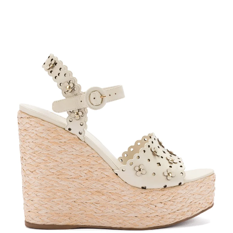 Modern Fashion Sale Jasmine Wedge In Ivory Leather