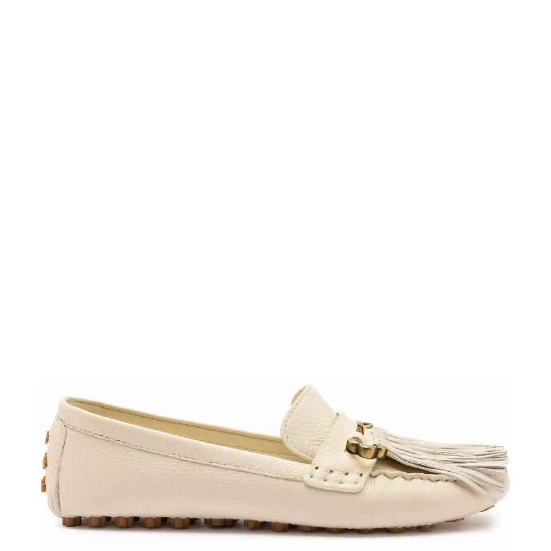 Feminine Luxe Style Sale Joy Mocassin In Ivory Leather