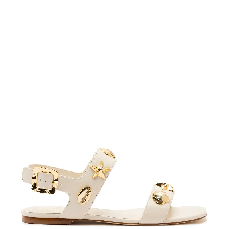 Modish Fashion Discounts Madison Flat In Ivory Leather