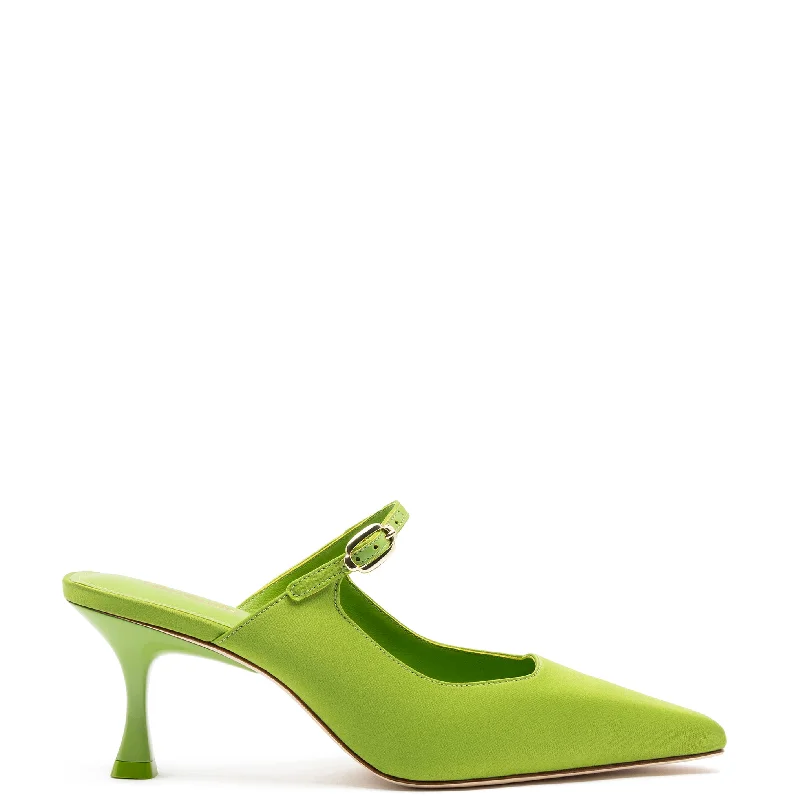 Casual Slip-Ons Promotion Ines Mule In Kiwi Satin