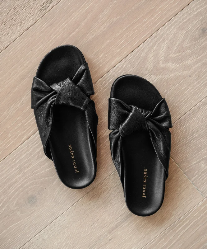 High-End Style Discounts Leather Knot Sandal