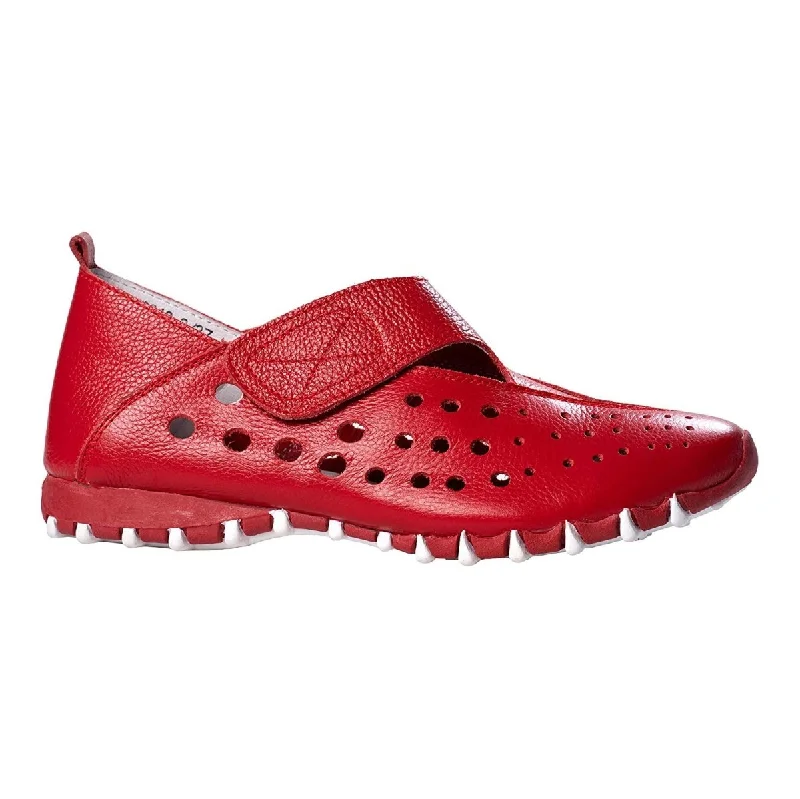 Women's Everyday Flats Litfoot Women's LF9010-3 Red Leather