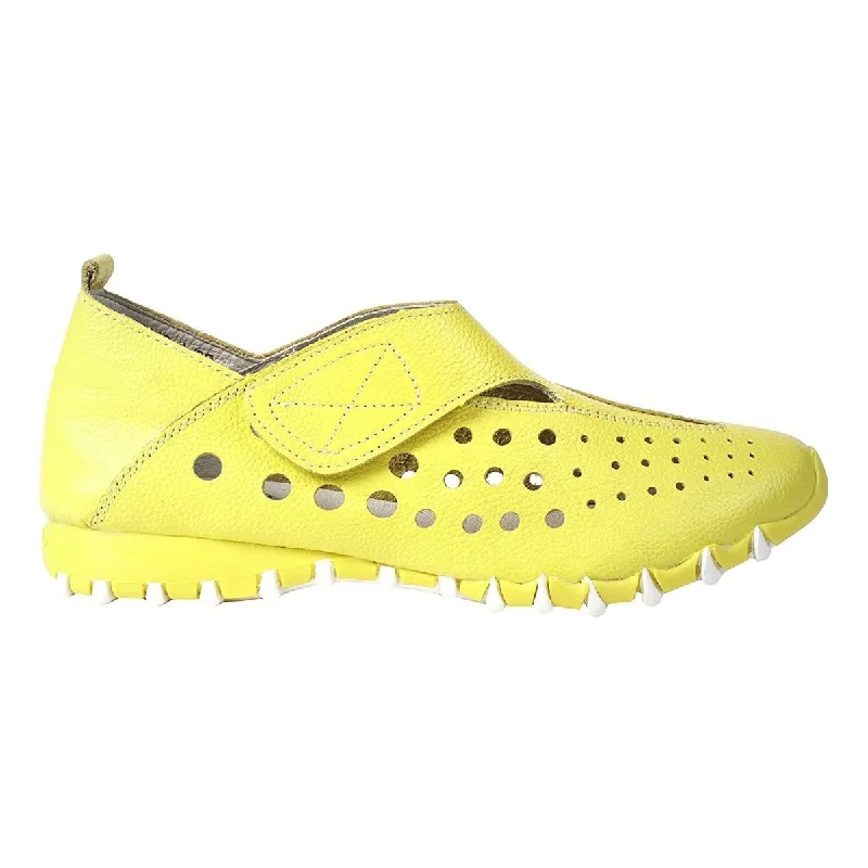 Breathable Shoes Litfoot Women's LF9010-3 Yellow Leather