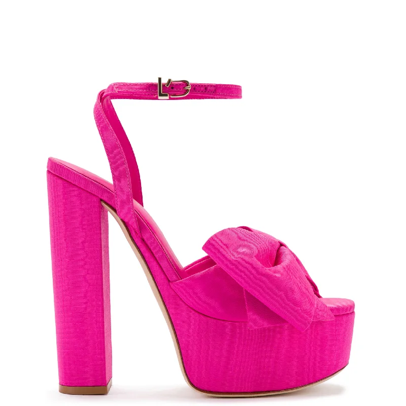 Slip-Resistant Footwear Promotion Elle Platform Sandal In Magenta Fabric