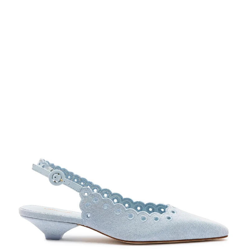 Water-Resistant Shoes Sale Florence Broderie Pump In Maya Denim