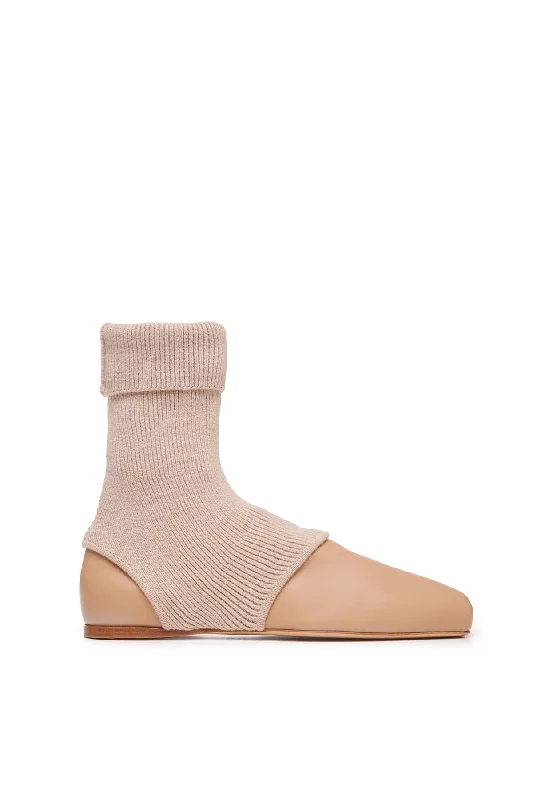 New Arrival Discount Mishka Sock Boot in Dark Camel Cashmere & Leather