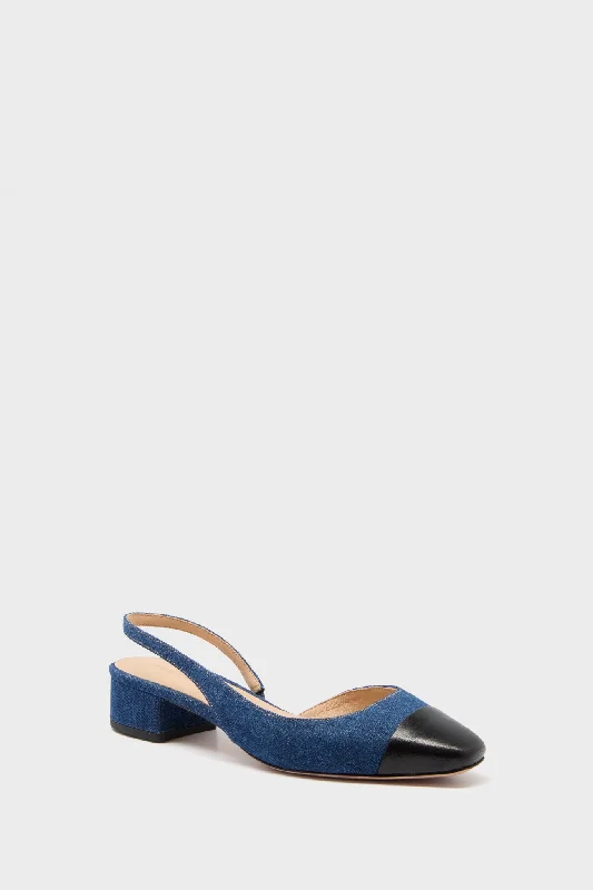 Non-Slip Shoes Mountain Blue Cecile Sling Back Heels