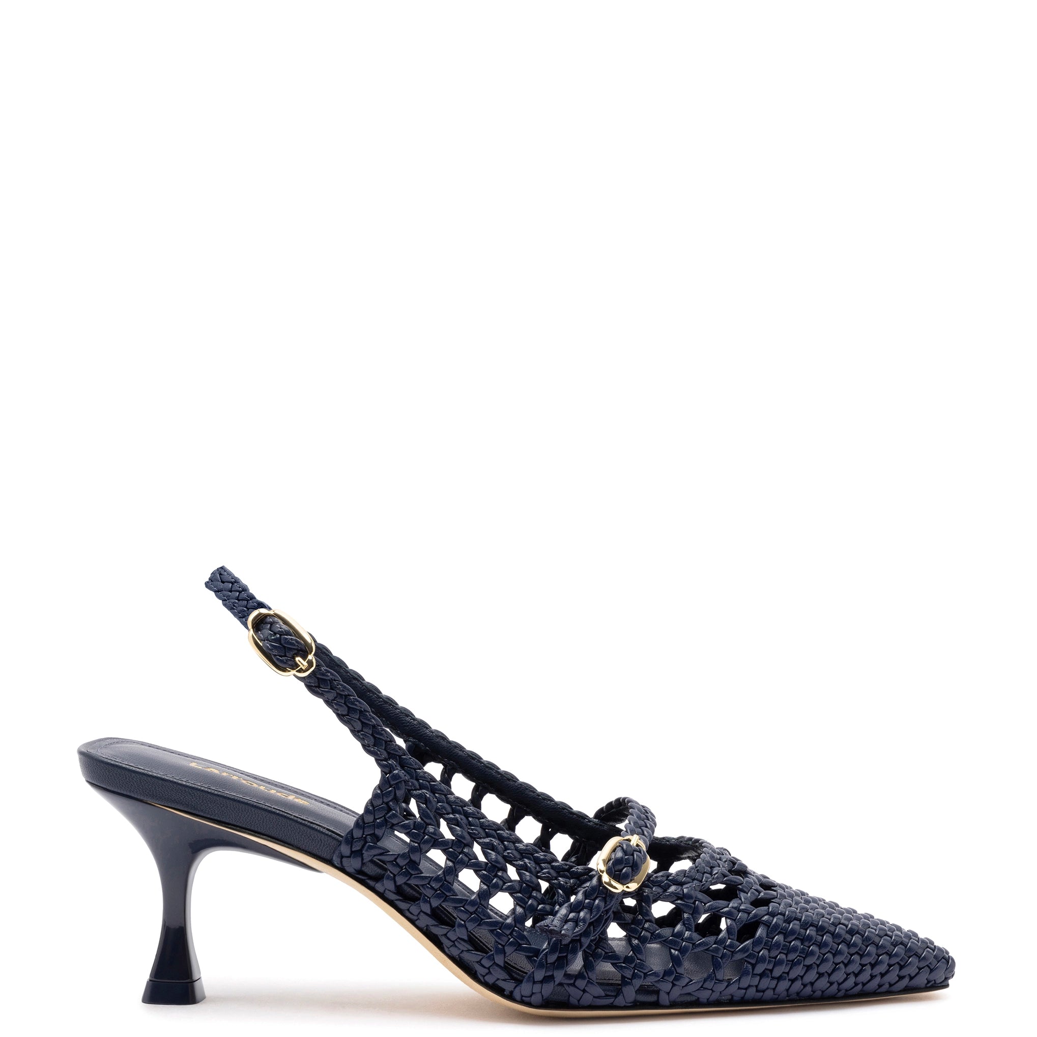 Durable Dress Shoes Promotion Ines Macrame Pump In Navy Leather