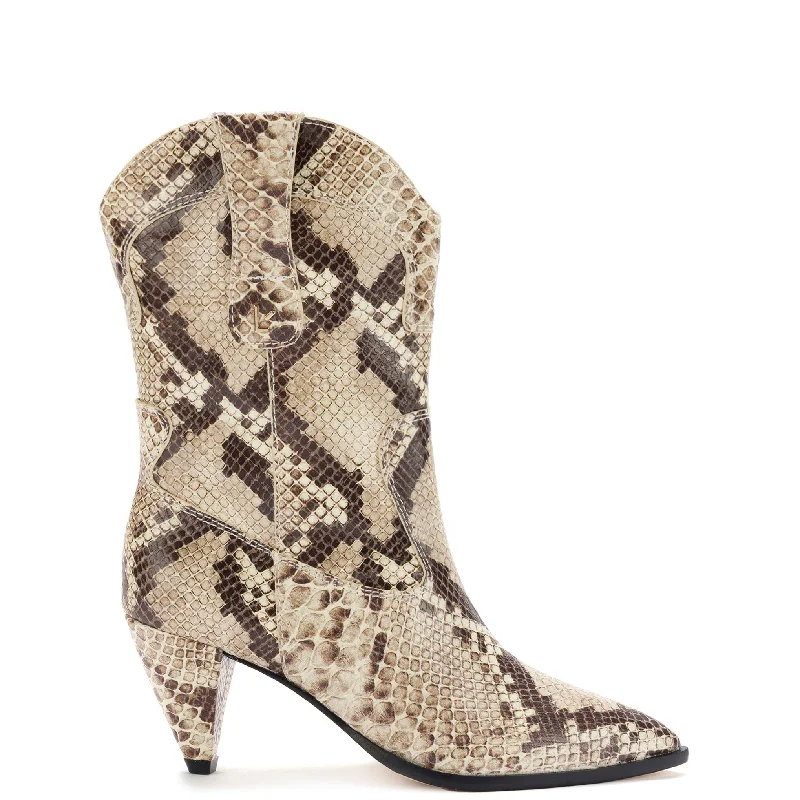 Refined Fashion Sale Thelma Boot In Neutral Stamped Leather